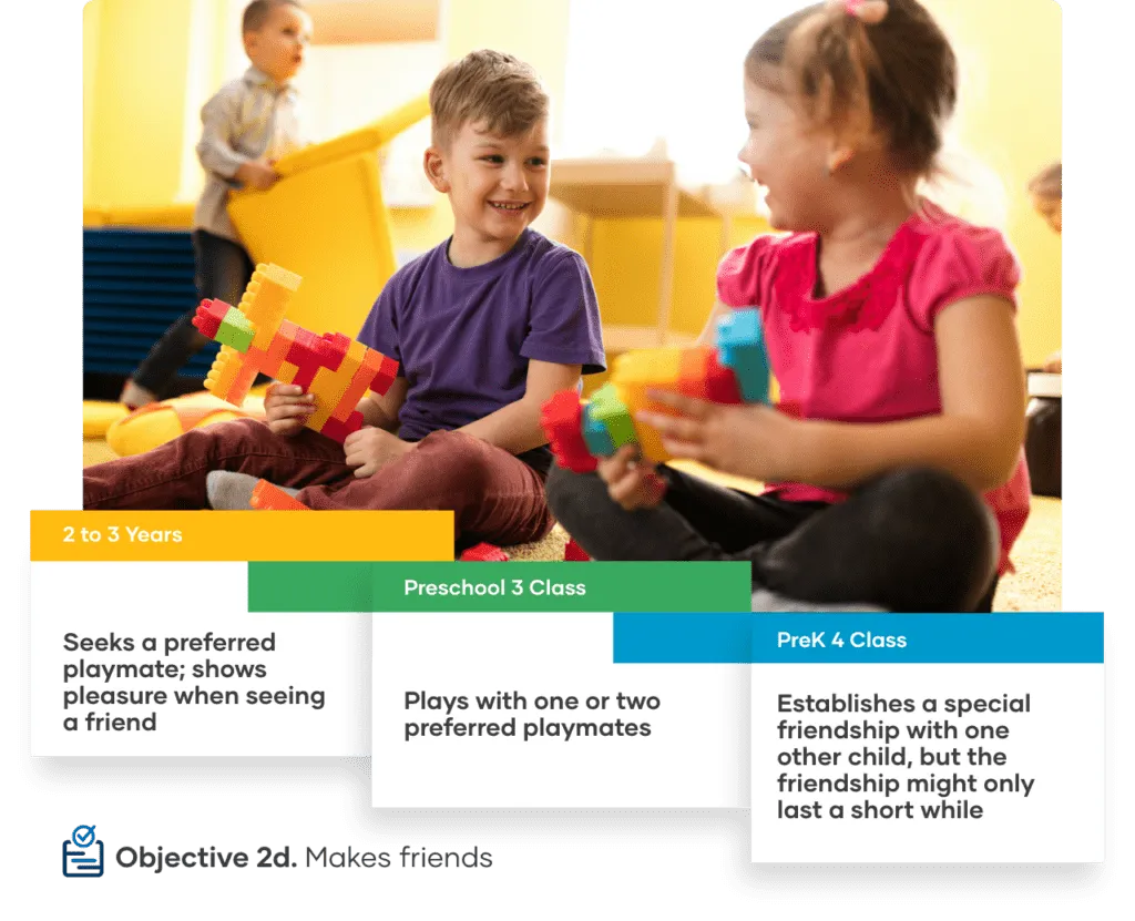 children playing with blocks in classroom